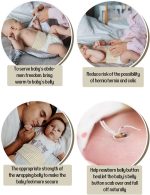 Topwon Umbilical Cord Cover for Newborn Baby Belly Button Band, 4 Pack Cotton Belly Binder Hernia Care Navel Truss Wrap New Born Must Have Shower Gift - Image 3